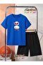 Duck with Glasses Printed Top and Shorts/T-Shirt Summer Children's Two-Piece Set