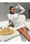 Women's Backless Spanish Sleeve Cotton Mini Knitwear Beach Dress - 5