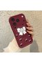 iPhone 17 Pro Max Compatible Silicone Phone Case with Ribbon Button and Butterfly Pattern