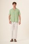 Men's Short Sleeve Linen Shirt Green