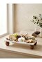 Modern Natural Marble and Wooden Pedestal Riser Presentation Stand - Bathroom and Perfume Organizer (15X30 cm) - 5