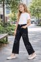 26904-26 Girls' Denim Trousers with Star Patch Detail, Tasseled Legs, Comfortable Fit, Daily Wear