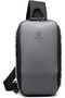 9281 Reflective Waterproof Anti-Theft Sling Bag with USB Port, Grey - 3