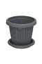 Cedargrain Flowerpot with Tray 14" - 6
