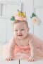 One Written 1 Year Old Funnel Elastic Birthday Glitter Party Hat Crown (Silver-Lilac) - 2