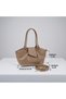 Women's Mink Color Stylish Handbag with Closure Detail and Shoulder Bag - 3