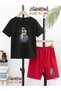 Guitarist Astronaut Printed Top and Shorts/T-Shirt Summer Children's Two-Piece Set