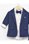 Baby Boy Blue Jacket, Pants, Snap Button Shirt, 3-6-9-12-18-24 Months Stylish Bow Tie 4-Piece Set - 3