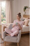 Candy Stripe Crew Neck Short Sleeve Women's Pajama Set - 4