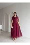 LİNCON Maxi Elbise 3113 - Bordo