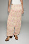 Honoria women's elastic waist and leg floral patterned baggy pants with inner shorts - 4