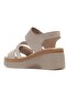 2613804Y Women's Genuine Leather Padded Sole Casual Sandals - 6