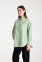 Women's Classic Collar Long Sleeve Relaxed Fit Shirt with Stone Button Detail - 6