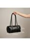 Women's Brown Cylinder Baguette Bag Leather Look Stylish Hand and Shoulder Bag - 3