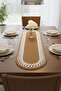 Modern Double Color Detailed Wicker Runner 33X100 - Machine Washable Natural Textured Oval Jute Runner - 2