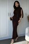 Women's One-Shoulder Neck Elegant Drapey Maxi Dress - 3