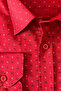 Men's Red Shirt Long Sleeve Pocketed Wide Cut Oxford Quality Fabric Printed - 4