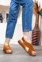 Women's Cross Belted Genuine Leather Sandals - 3