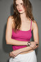 Lumirel women's soft and flexible fabric fuchsia blouse with straps - 2
