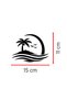Palmiye Ada Car Sticker - Tropical Island Car Window Sticker - Summer Themed Car Sticker 15X11Cm - 4