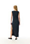 Women's Khaki Modal Straight Cut Sleeveless Textured Long Dress - 2