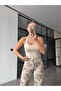 Halter Neck Bluz with Necklace Detail Beige