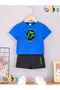 Green Shape Printed T-Shirt Shorts Summer Children's Set