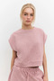 Crew Neck Short Sleeve T-Shirt with Ribbed Hem