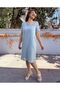 Lined Cotton Didim Dress Cyan - 6