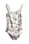 Olga - Girls' Swimsuit with Swan Figure and Mesh Shoulder Detail by Nessibyrd