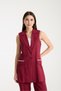 Stone Detailed Vest and Trousers Women's Set - 4