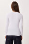 Snap Fastener Ribbed Knitted Blouse Lrn0015 White - 5