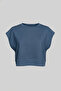 Crew Neck Short Sleeve T-Shirt with Ribbed Hem - 6