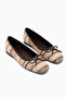 Fridah Brown Bow Detailed Blunt Toe Women's Ballerinas - 3