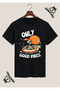 Special Design A3 Printed Black T-Shirt with Summer Theme