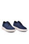 Navy Blue Suede Lace-Up Men's Casual Shoes - 3