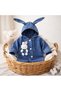 Girl's Baby Jeans Rabbit Toy Hooded Jumpsuit (6/9/12/18) Months - 6