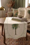 Green Beige Bohemian Tropical Palm Patterned 4-Piece Throw Pillow Cover 1 Runner Set 4Kmbs338-Rs - 4