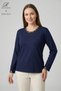 Women's Lace Collar and Sleeves Embroidered Stone Detailed Lycra Mother Combed Cotton Blouse