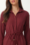 Textured Top and Bottom Set with Tie-Up Detail Lci0067 Mürdüm - 5