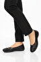 Black genuine leather women's casual shoes