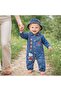 Unisex Kids Baby Jeans (Jeans) Printed Hat Jumpsuit (6/9/12/18) Months - 4