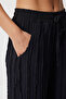 Textured Pocketed Stretch Knit Trousers Lci0069 Black - 5