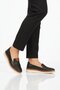 Black genuine leather women's casual shoes