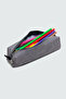 01107 Gray Faux Leather Water Resistant Large Volume Functional Pen Holder Pencil Case - 6