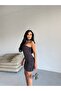 Glittery Buzzy Fabric Lined Mini Dress - 4