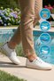 White Genuine Leather Women's Casual Shoes - 3