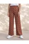 Women Burgundy Printed Wideleg Trousers