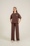 New Team London Embroidered Soft Textured-Comfort Fabric Girls' Top and Bottom Tracksuit Set