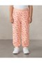 Girls Pink Floral Printed Track Pants
